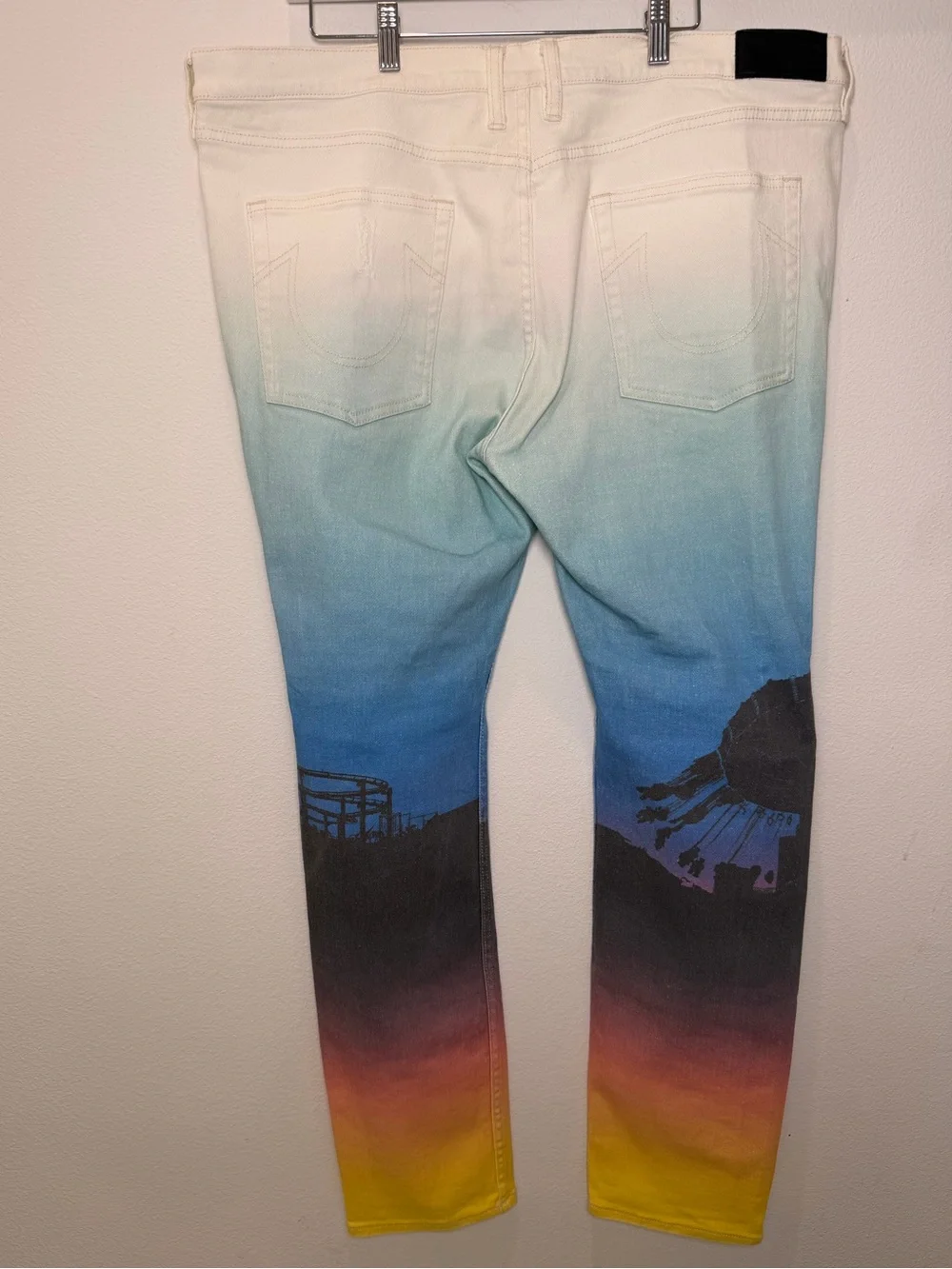 True Religion Sunset Fade Distressed Skinny Jeans Y2K Streetwear 40W